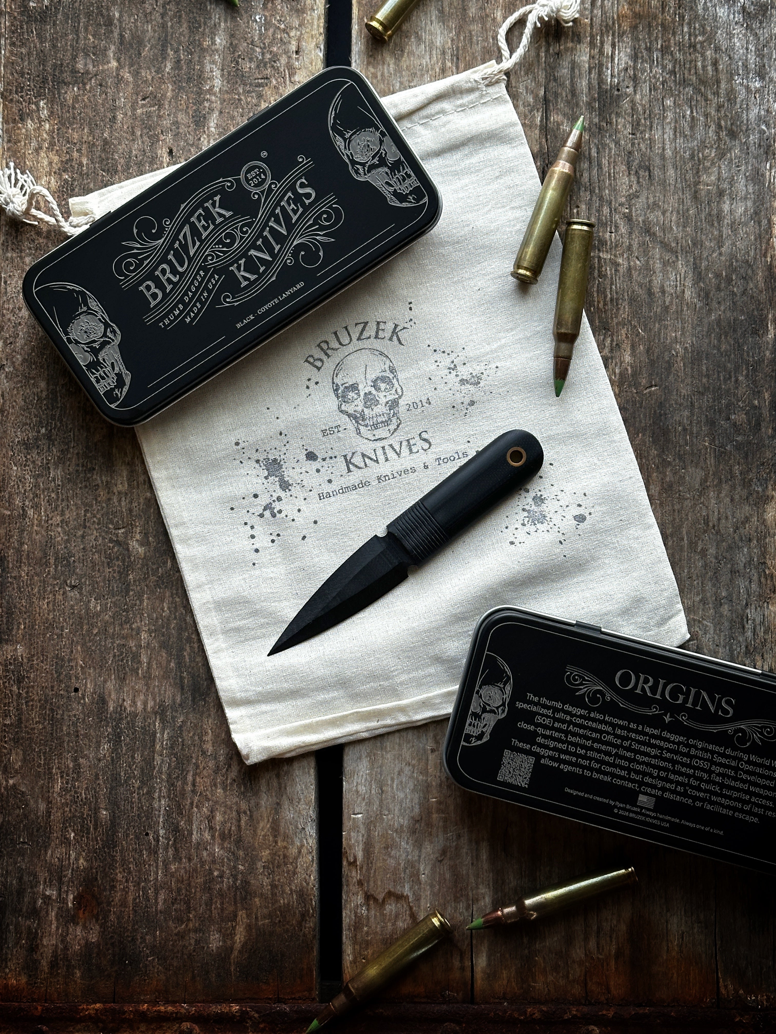 G10 Black with Coyote Accent Lanyard  Thumb Dagger - Version 1