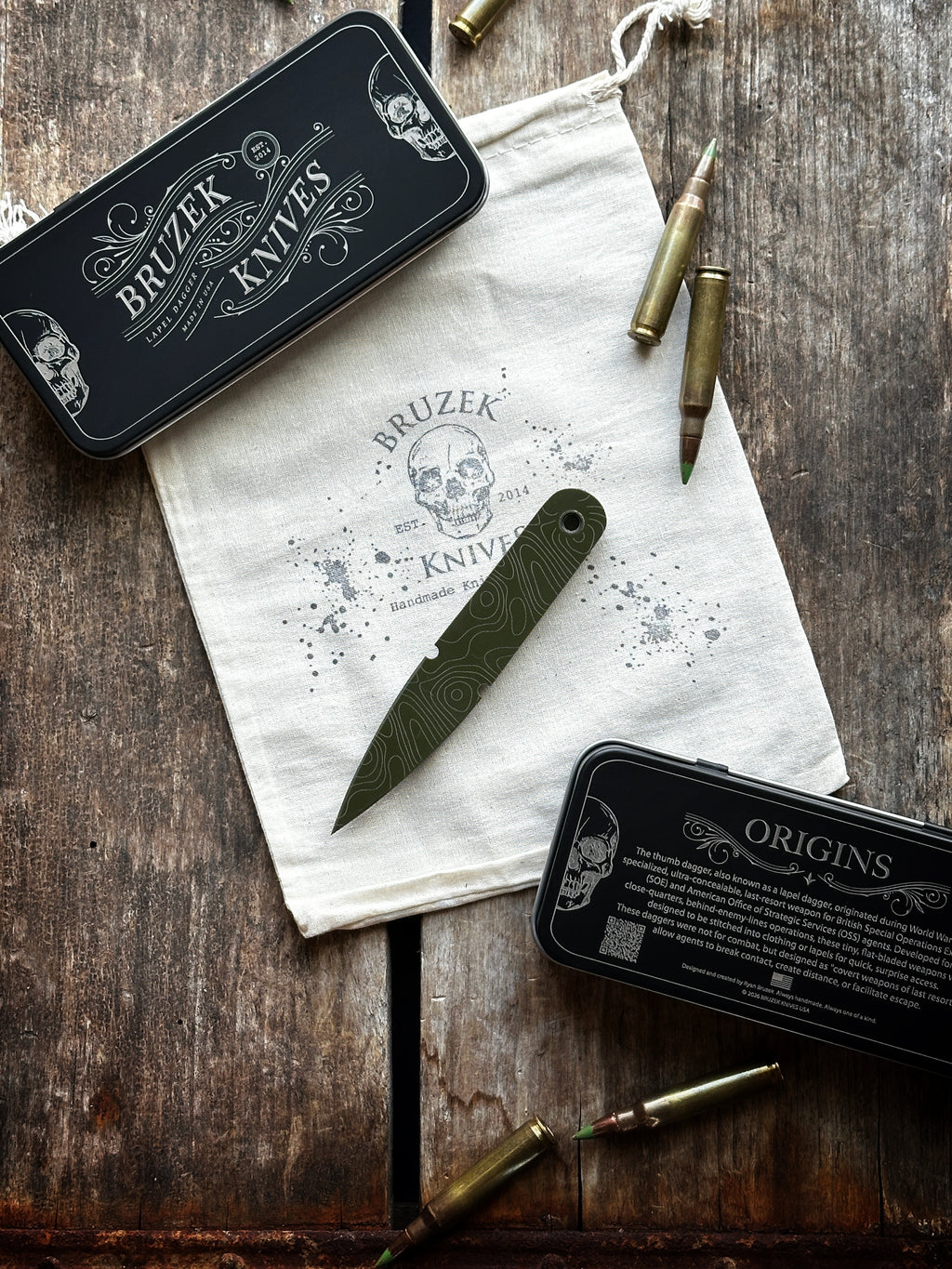 G10 Coyote-OD Green 50:50  Thumb Dagger - Version 1