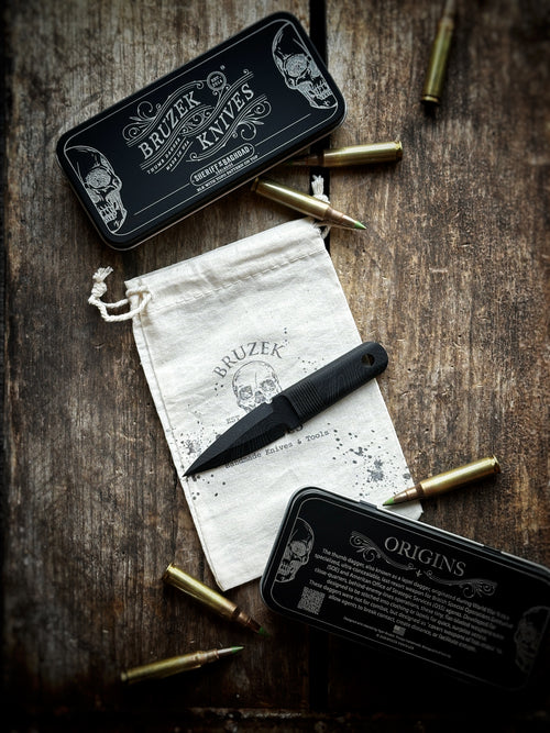Black G10 (TOPO on top and bottom) - Thumb Dagger Version 1