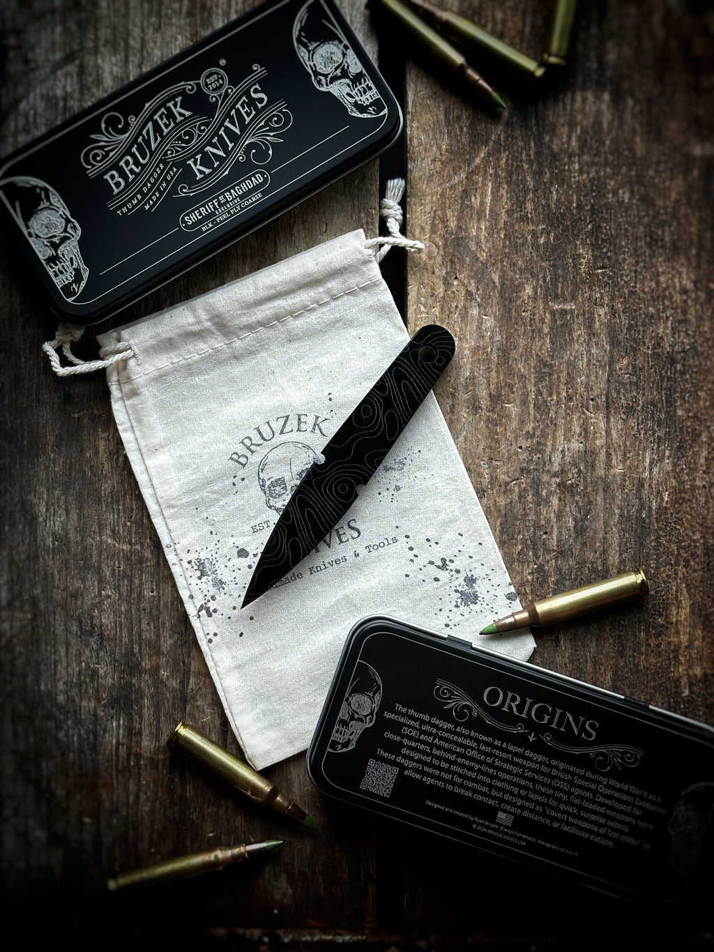 Black Peel Ply Coarse G10 - Thumb Dagger Version 1