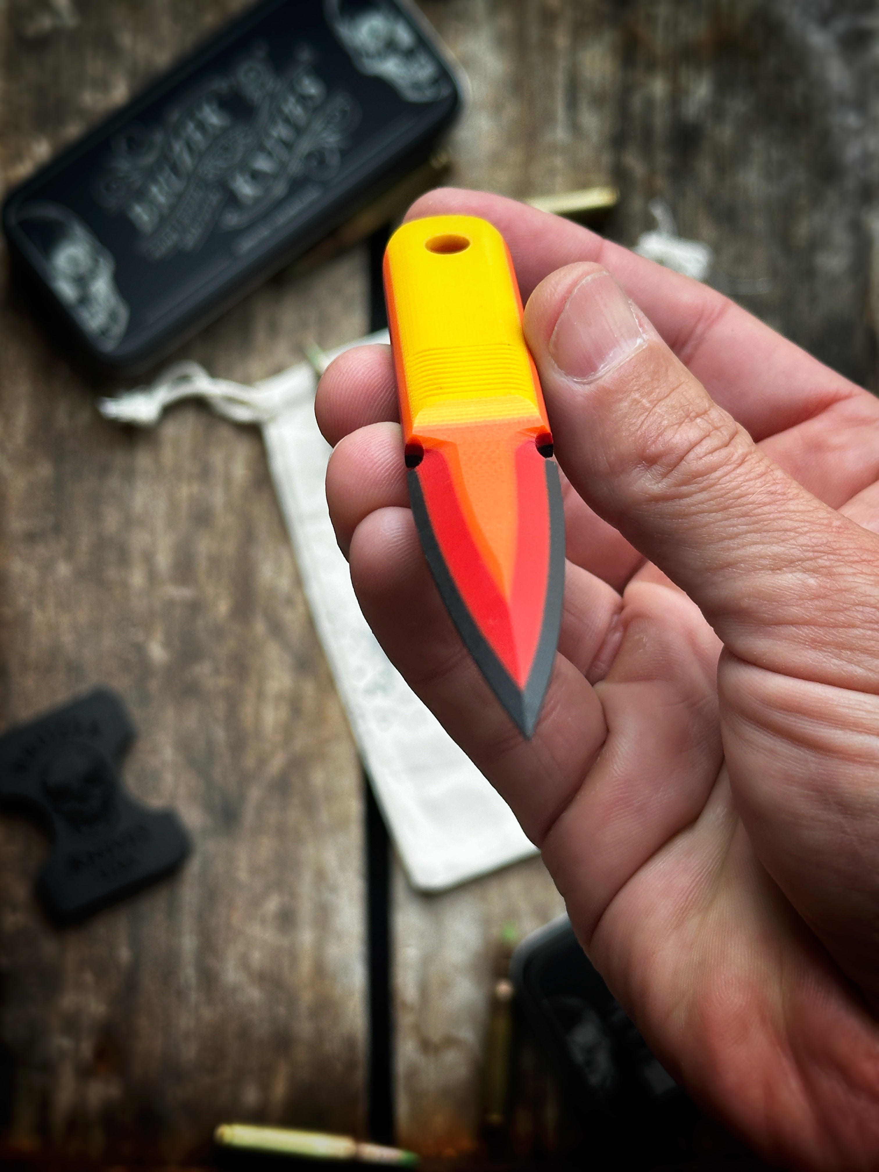 G10 Retro TRD (Yellow on top)  Thumb Dagger - Version 1