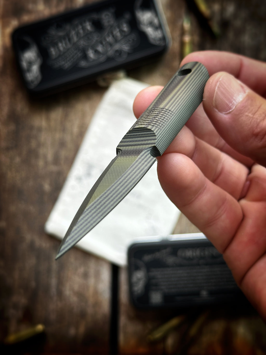 OD Green & Black Layered G10 - Thumb Dagger Version 1