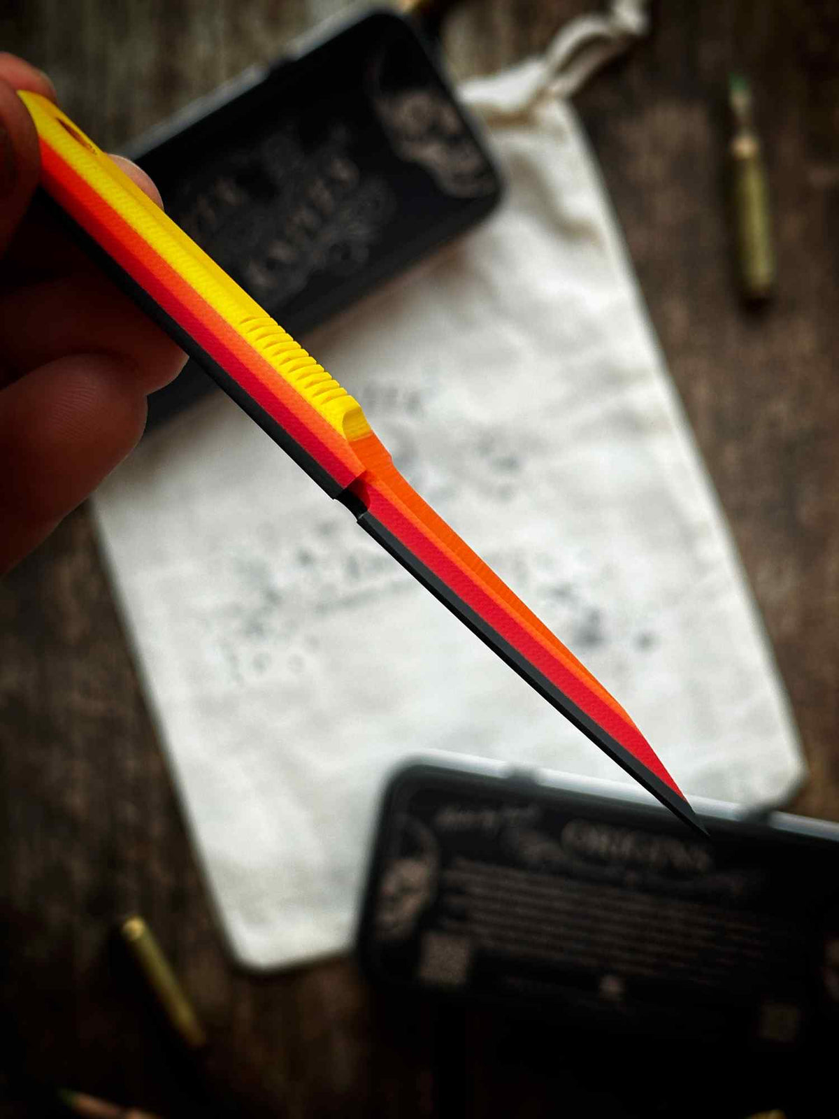 Retro TRD (Yellow on top) G10 - Thumb Dagger Version 2