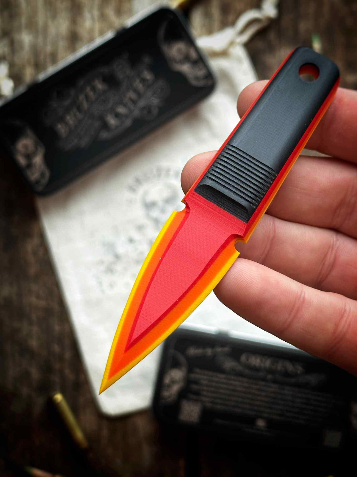 Retro TRD (Black on top) G10 - Thumb Dagger Version 2