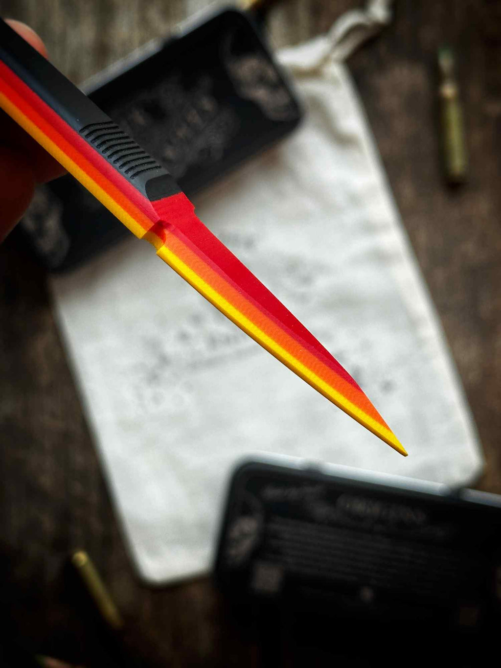 Retro TRD (Black on top) G10 - Thumb Dagger Version 2