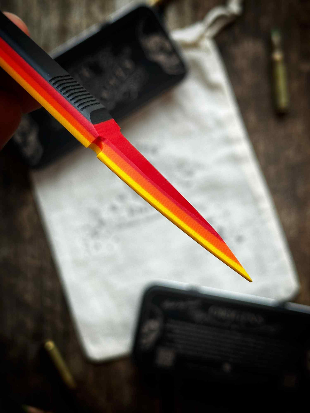 Retro TRD (Black on top) G10 - Thumb Dagger Version 2