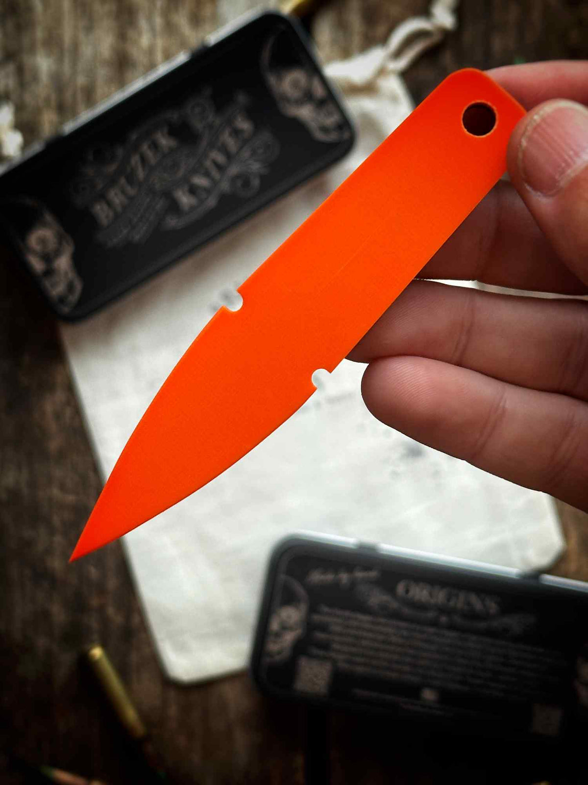 OD Green over Hunter Orange 50:50  G10 Thumb Dagger - Version 2