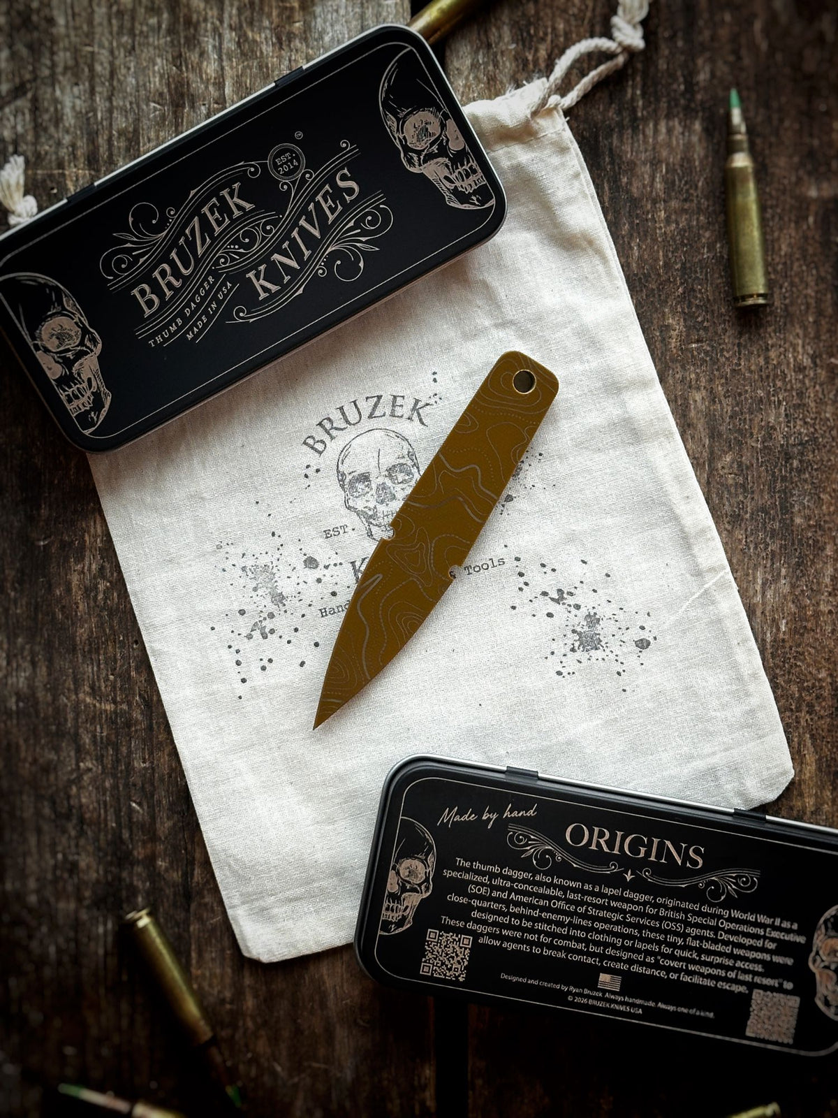 OD Green over Coyote 50:50 G10 - Thumb Dagger Version 2