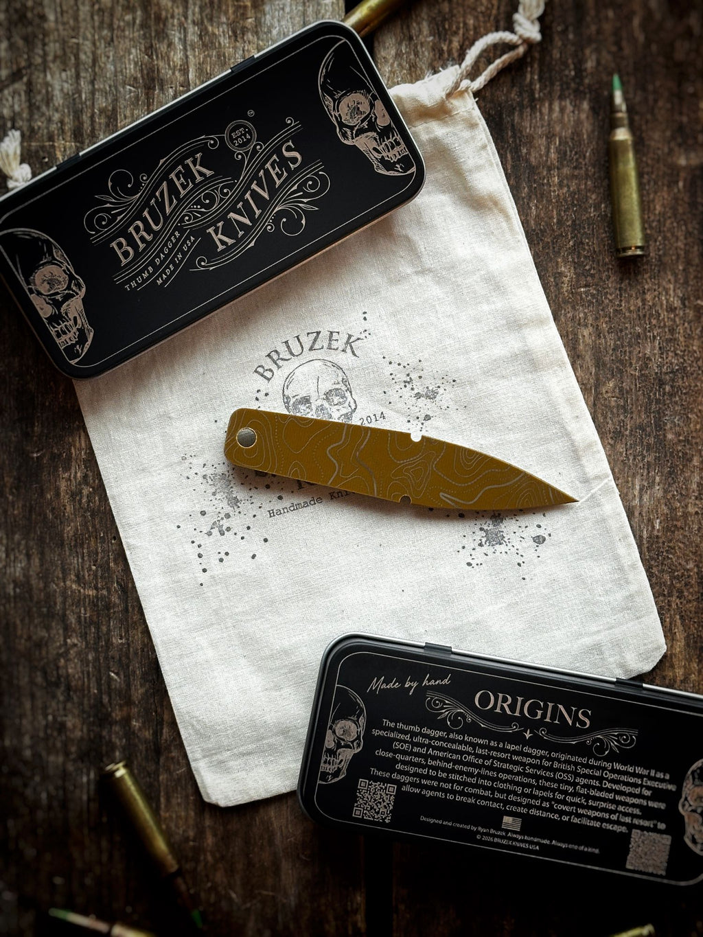OD Green over Coyote 50:50 G10 - Thumb Dagger Version 2