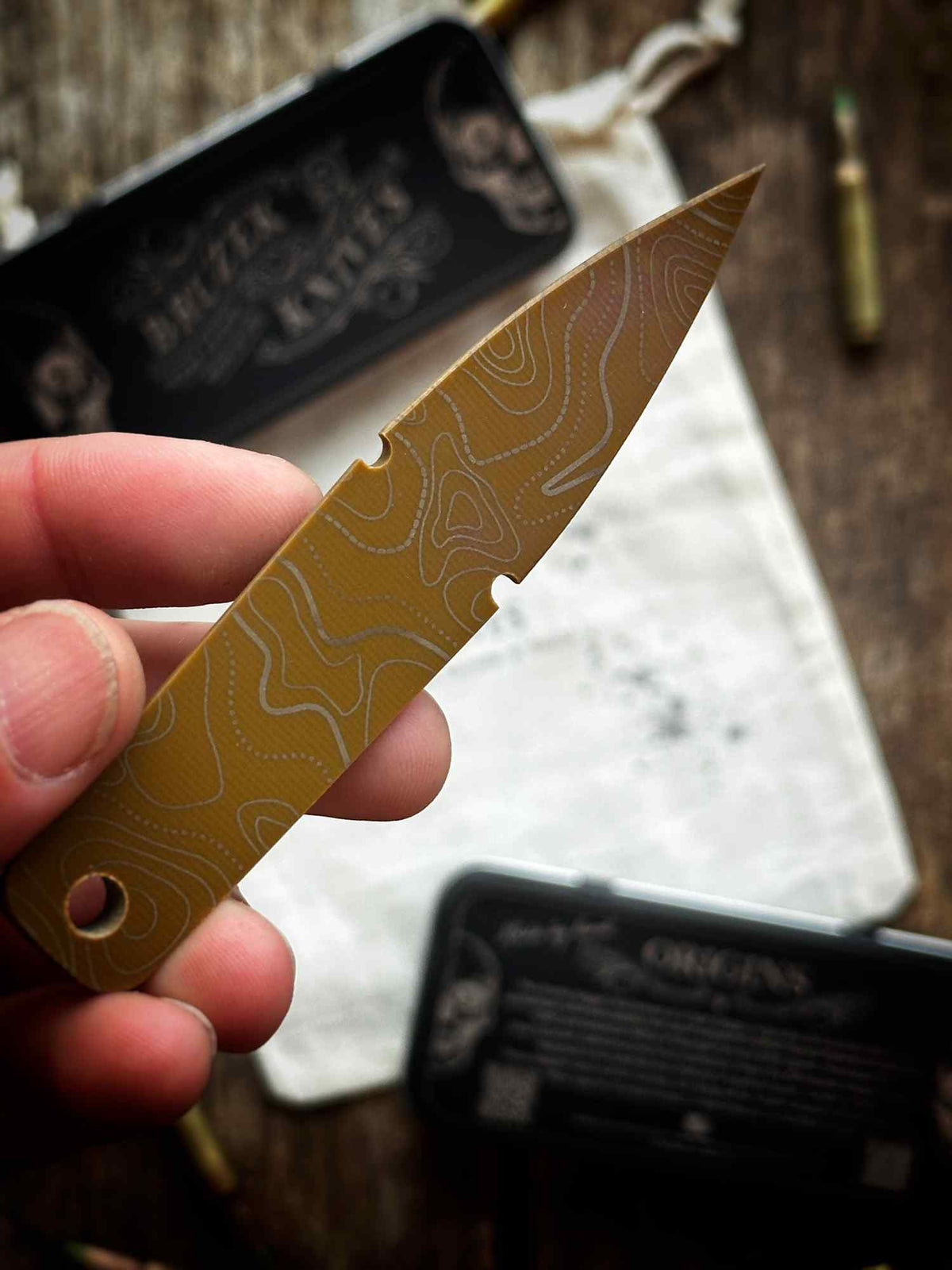OD Green over Coyote 50:50 G10 - Thumb Dagger Version 2