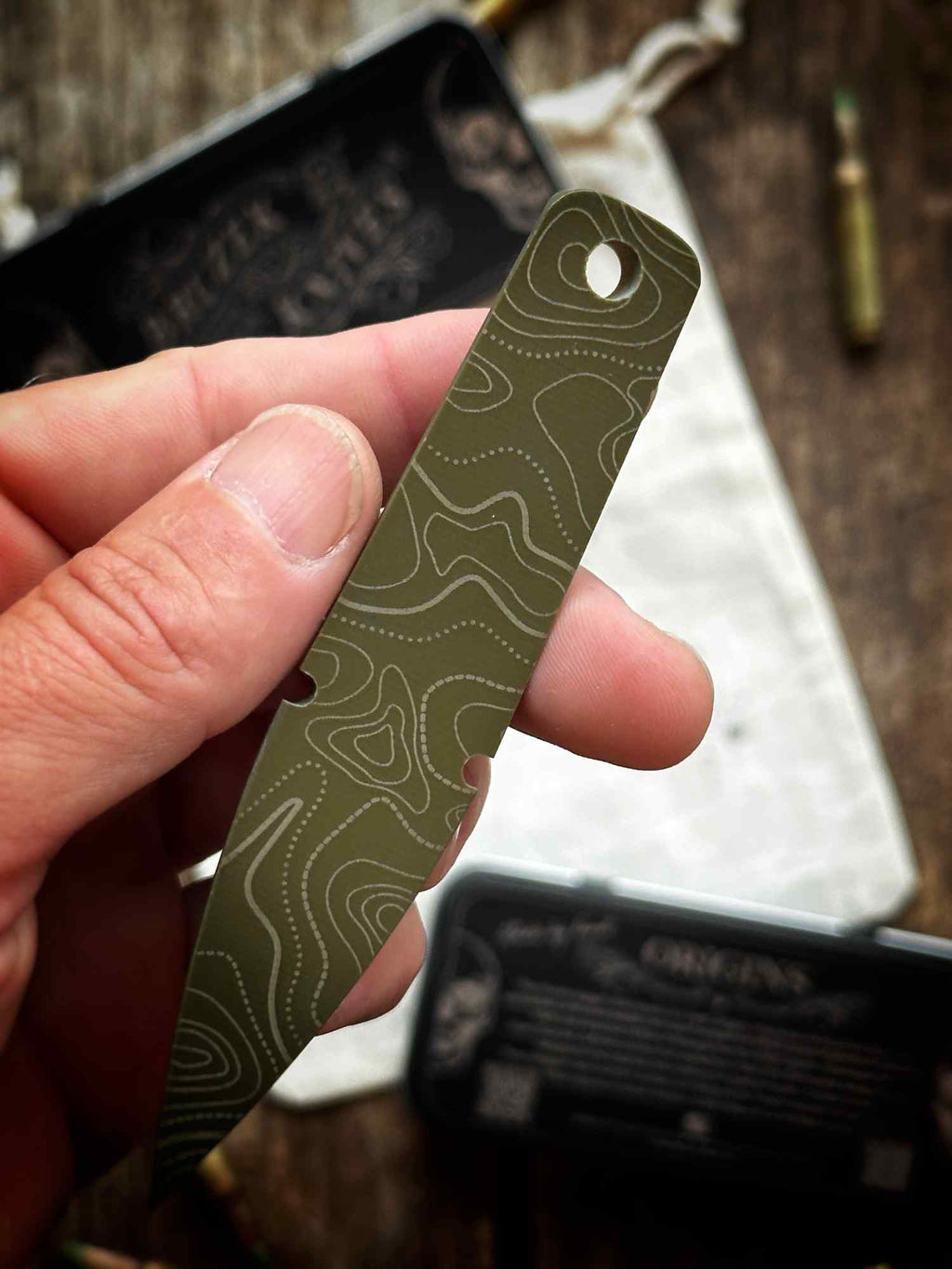 Coyote over OD Green 50:50 G10 - Thumb Dagger Version 2